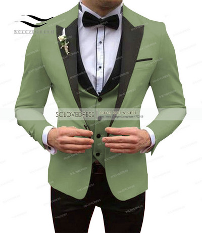 Férfi fehér öltönyök, karcsú szabású, 3 részes üzleti dzseki szmoking blézer úriember esküvői vőlegény báli esti parti iskolába