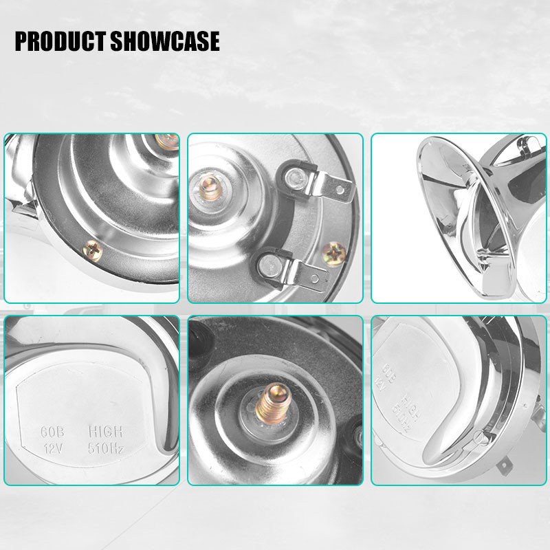 Pár 118DB motorkürt króm motorkerékpár hangos, kéthangú elektromos csiga légkürt sziréna autós motorkerékpár robogó teherautóhoz 12V