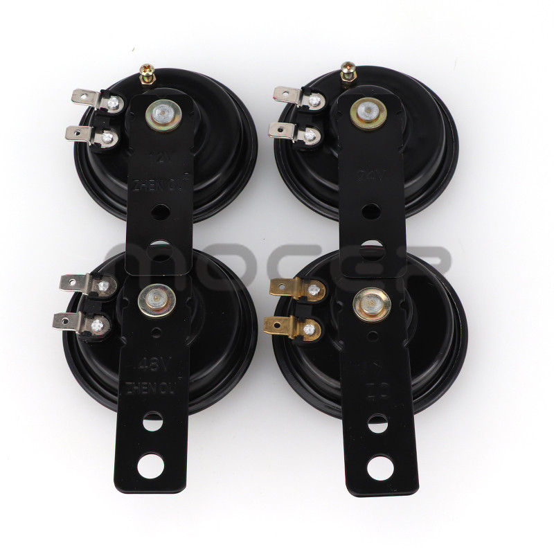 Univerzális motorkerékpár elektromos kürt készlet 12V 24V 36V 48V 60V Vízálló kerek hangos hangszórók robogó moped Dirt Bike ATV-hez