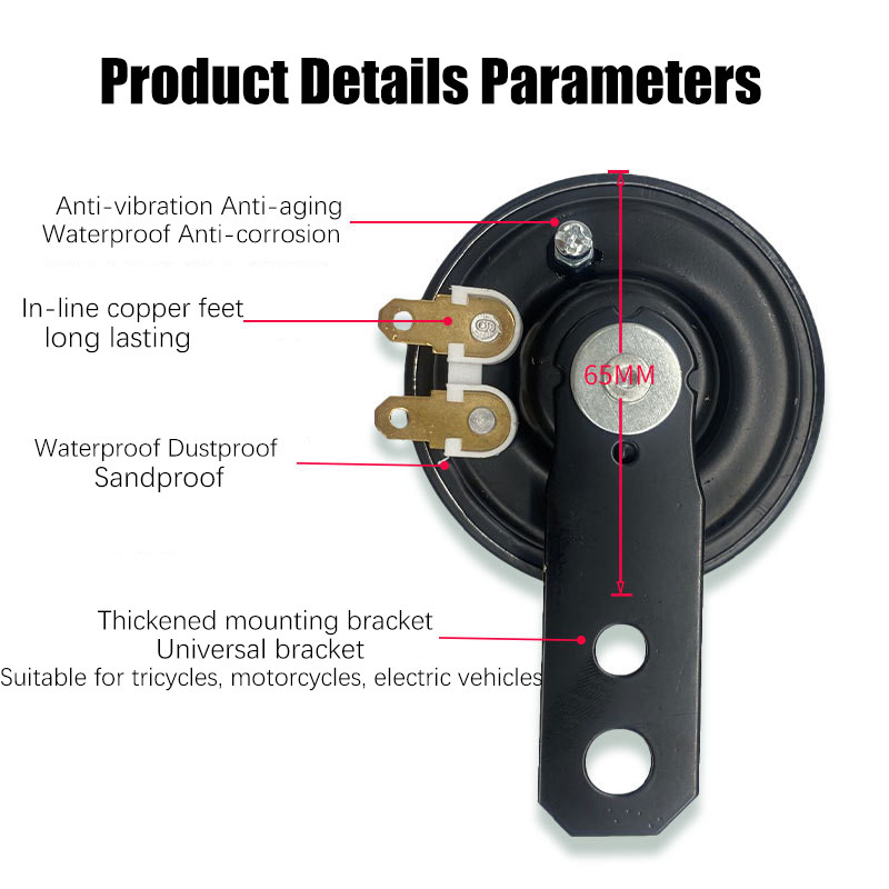 Univerzális motoros kürt hangszórók elektromos kürt készlet 12V 1.5A 105db vízálló kürt hangszórók robogóhoz moped Dirt Bike ATV