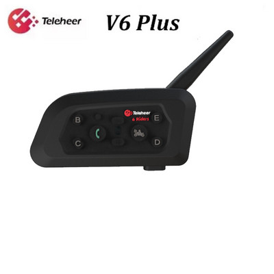 Bluetooth motoros sisak fejhallgató V6 Plus Bluetooth 1500M Full Duplex interfon kommunikátor 6 lovas GPS vízálló V6
