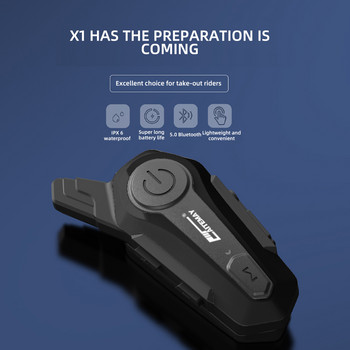 X1 Plus мотоциклет Bluetooth 1000M интерком каска слушалки за 2 ездачи Intercomunicador Moto водоустойчиви интерфонни слушалки