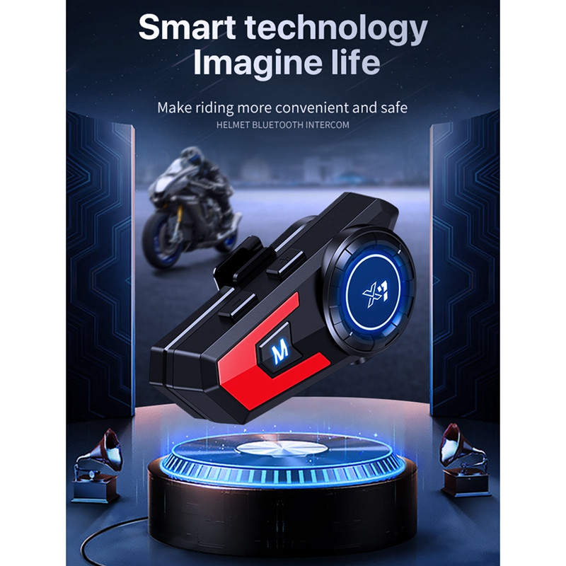 Sisak Bluetooth fejhallgató motorkerékpár BT5.0 többfunkciós sztereó fejhallgató elakadásgátló vízálló