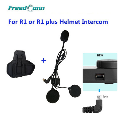 Freedconn Clip Parts 5 tűs mikrofon R1 / R1 Plus motorkerékpárhoz Bluetooth vízálló sisak Interphone Clip csattartozékok