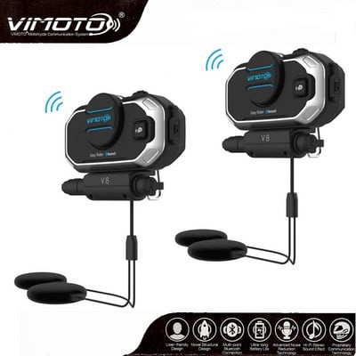 Ingliskeelne versioon Easy Rider Vimoto V8 Mootorrattakiiver Intercom Bluetooth-ühilduv peakomplekt müra vähendamise 2-suunaline raadio