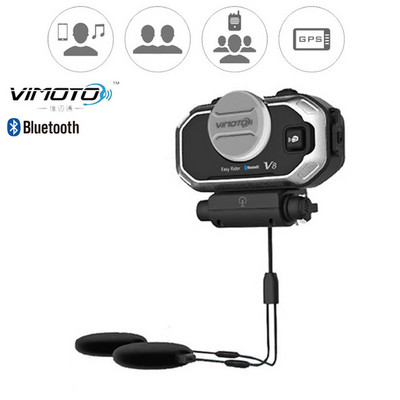 Angol verzió Easy Rider Vimoto V8 motoros sisak Intercom Bluetooth-kompatibilis fülhallgató zajcsökkentő kétirányú rádiók