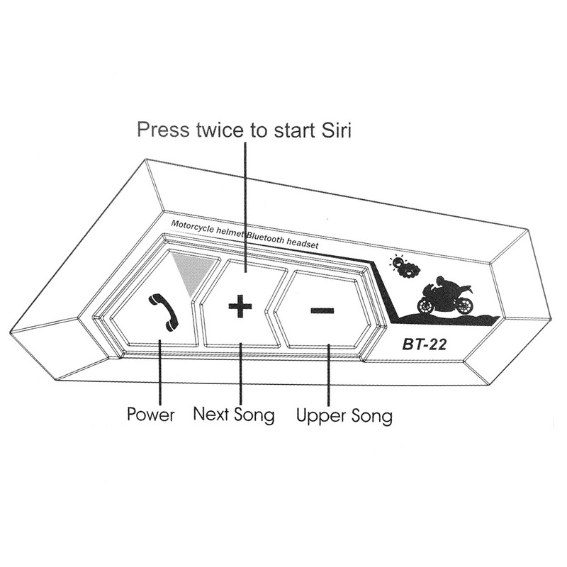 Sisak fülhallgató Bluetooth 5.0 motoros vezeték nélküli kihangosító sztereó fülhallgató motoros fejhallgató MP3 hangszóró vízálló mikrofonnal