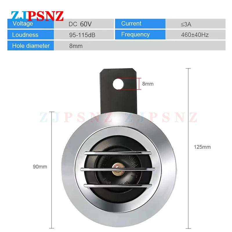 60 V-os kürt magassugárzó elektromos kürt elektromos jármű módosító alkatrészek légkürt univerzális Citycoco elektromos robogóhoz
