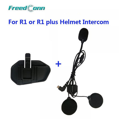 FreedConn R1 vagy R1 Plus fejhallgató fülhallgató mikrofon tartó rögzítő bilincs kétoldalas szalagtalp nyitott félig zárható sisakhoz