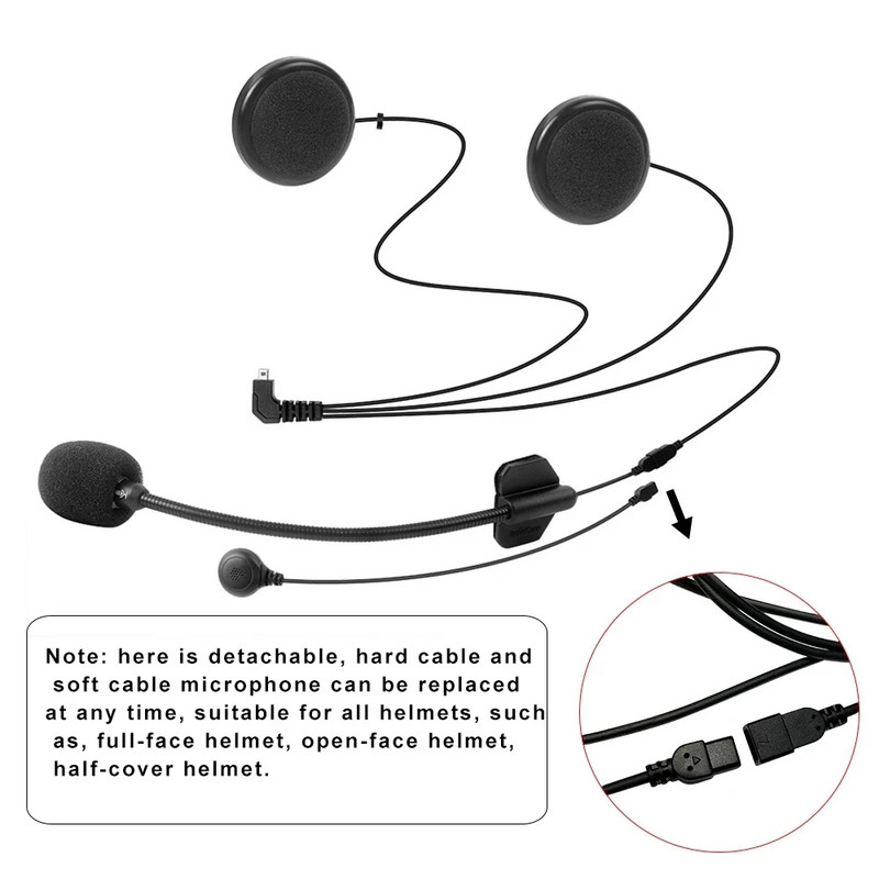 Freedconn Motorcycle Intercom tartozékok Puha és kemény fülhallgató mikrofon TCOM-SC T-COMVB COLO T-MAX T-REX teljes/nyitott arcú sisakhoz