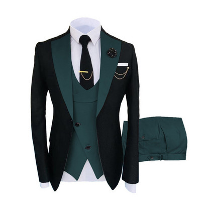 Férfi 3 peice blézer öltöny Esküvői Szettek Kabátok Mellény Nadrág Elegáns Kabát Luxus Dizájn A legújabb jelmezek, 2022-es barátdivat