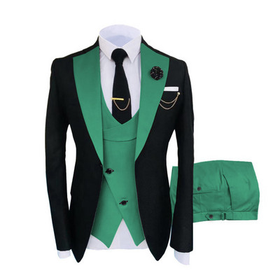 Férfi 3 peice blézer öltöny Esküvői Szettek Kabátok Mellény Nadrág Elegáns Kabát Luxus Dizájn A legújabb jelmezek, 2022-es barátdivat