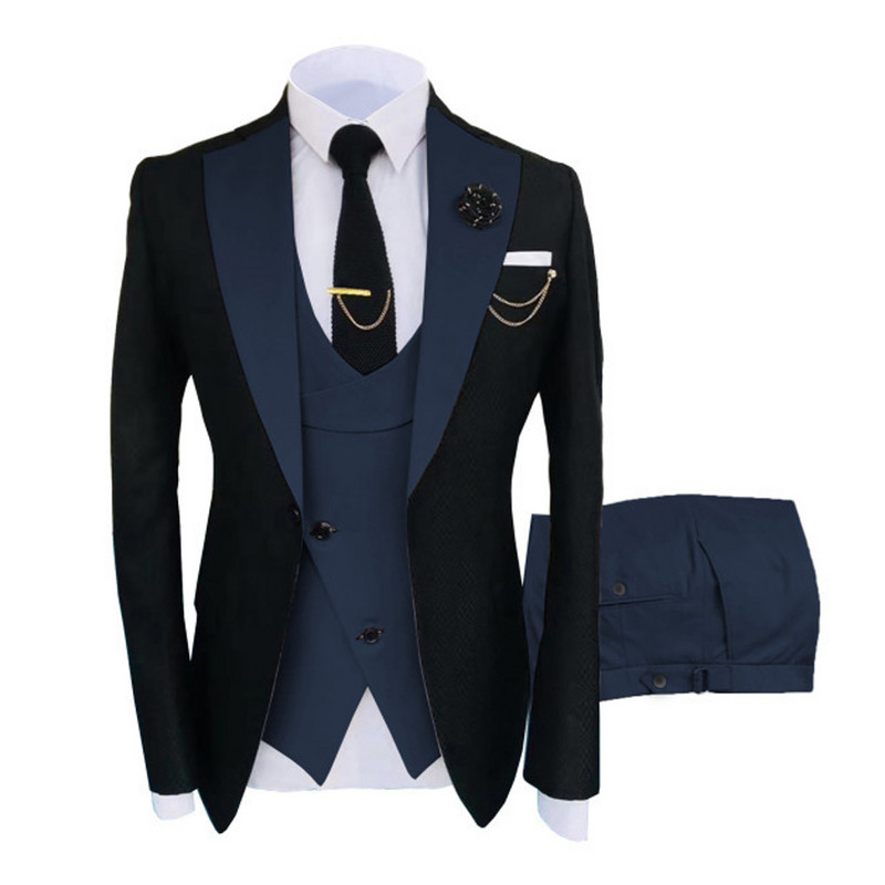 Férfi 3 peice blézer öltöny Esküvői Szettek Kabátok Mellény Nadrág Elegáns Kabát Luxus Dizájn A legújabb jelmezek, 2022-es barátdivat