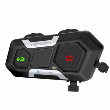 HEROBIKER 2 комплекта 1200M BT мотоциклетна каска Интерком Водоустойчива безжична Bluetooth мото слушалка Интерфон FM радио за 3 карания