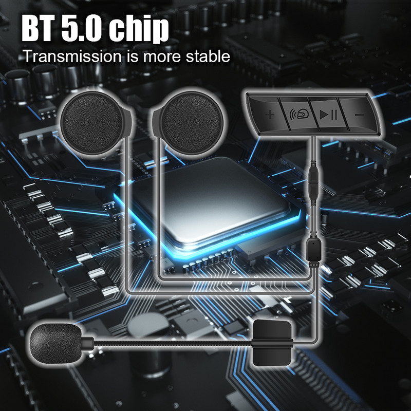 Motoros sisak fejhallgató Bluetooth hangszóró vezeték nélküli fülhallgató mikrofon készlet Sztereó FM MP3 lejátszó Vízálló okos kiegészítők