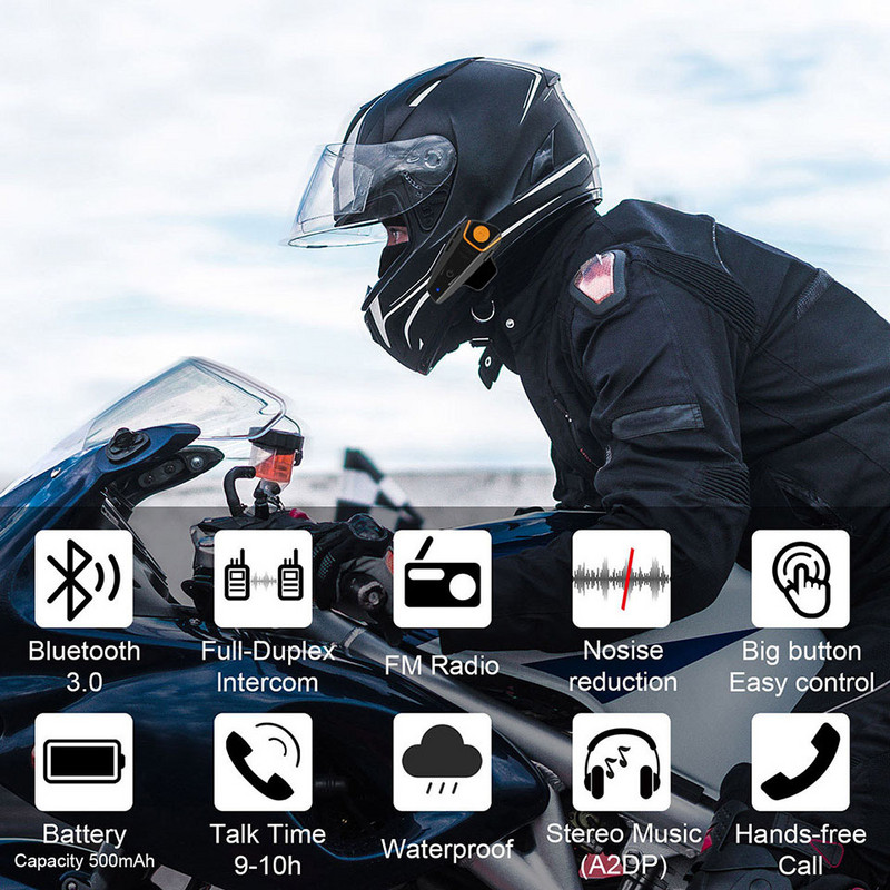 BT-S2 motoros kaputelefon Bluetooth sisak fejhallgató hangszóró rádió motoros kommunikációs rendszer kihangosító fejhallgató