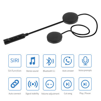 MT02 Bluetooth 5.1 Стерео мотоциклетна каска Слушалки 200mah Батерия Слушалки Безжичен високоговорител Слушалки Handsfree Обаждане MP3 Възпроизвеждане