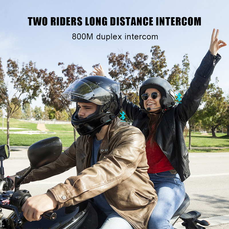 Freedconn Eredeti TCOM VB Motoros sisak 2 Rider 800M Bluetooth Sisak kommunikátor Headset FM motoros kaputelefon Waterpoof