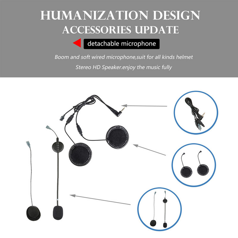2 az 1-ben sisak fejhallgató hangszóró fedlapok Mikrofon szivacsok Tartozékok Q2 Q7/E6/E6 PLUS V6/V4 kaputelefonhoz