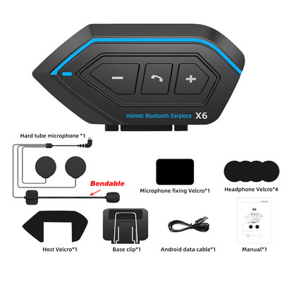 Motoros sisak fejhallgató fejhallgató Bluetooth 5.0 vezeték nélküli motoros kihangosító sztereó fülhallgató hangszóró zajcsökkentés mikrofonnal