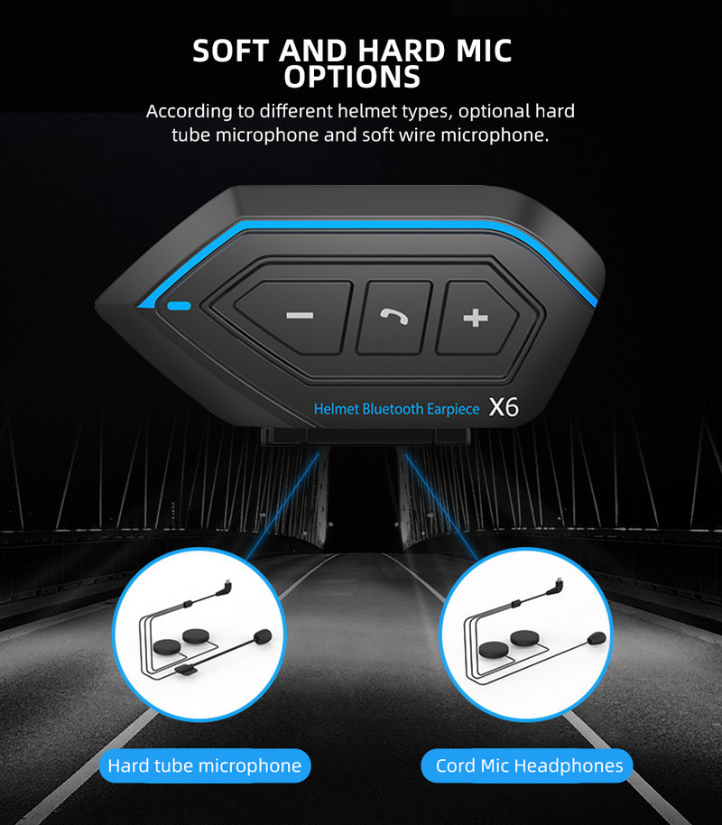 Motoros sisak fejhallgató fejhallgató Bluetooth 5.0 vezeték nélküli motoros kihangosító sztereó fülhallgató hangszóró zajcsökkentés mikrofonnal