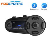 Fodsports V6S sisak kaputelefon motorkerékpár bluetooth bluetooth headset 1000m IP65 vízálló vezeték nélküli interfon BT5.0 FM rádió