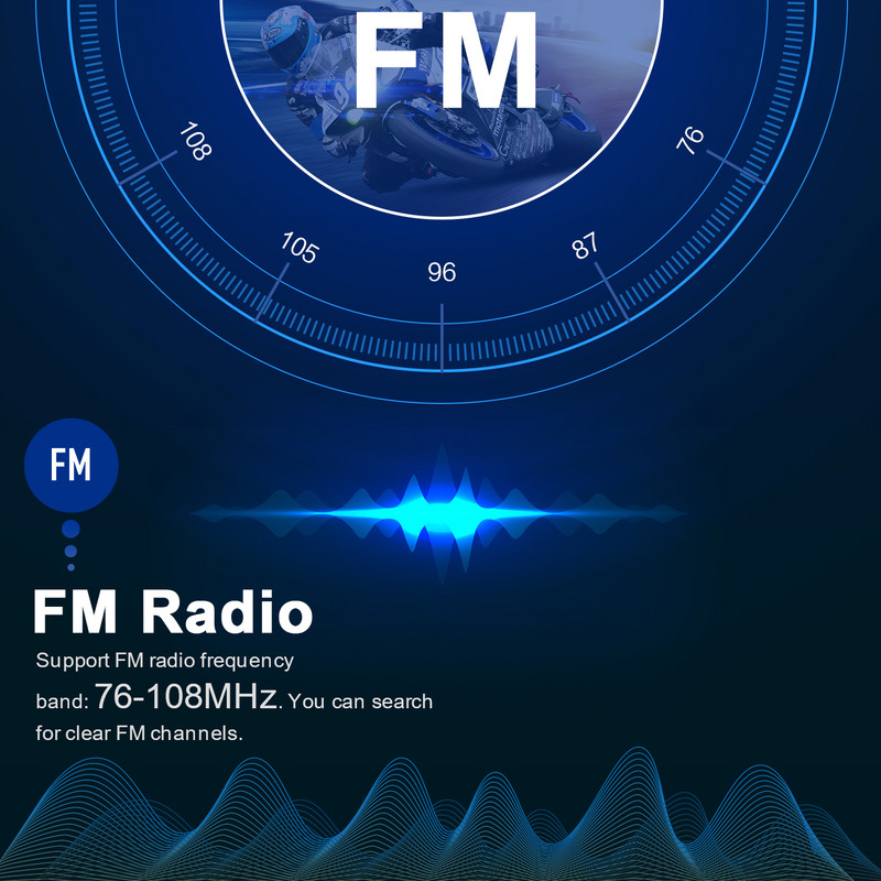 Fodsports V6S sisak kaputelefon motorkerékpár bluetooth bluetooth headset 1000m IP65 vízálló vezeték nélküli interfon BT5.0 FM rádió