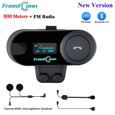 Freedconn 2022 Új T Com Sc Bluetooth Motorkerékpár sisak Intercom Headset 1000M Moto Interphone FM mikrofon Hangszóró Music Bike