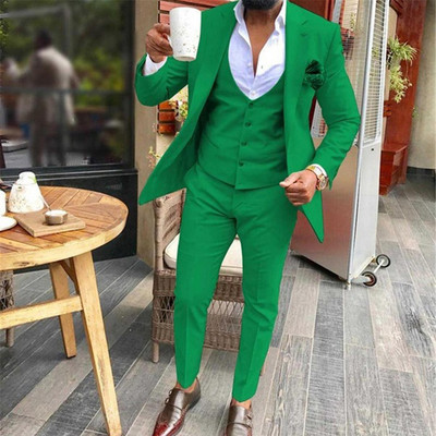 Slim Fit férfi öltönyök esküvőre, 3 részes, alkalmi stílusú férfi divatos jelmez, kabát mellény nadrággal, vőlegény szmoking 2021