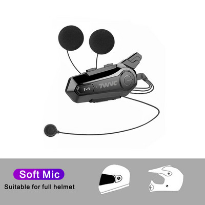 Bluetooth 5.0 motociklo šalmas 1000 m domofonas belaidis laisvų rankų įrangos skambutis vandeniui atsparus triukšmo mažinimo variklis