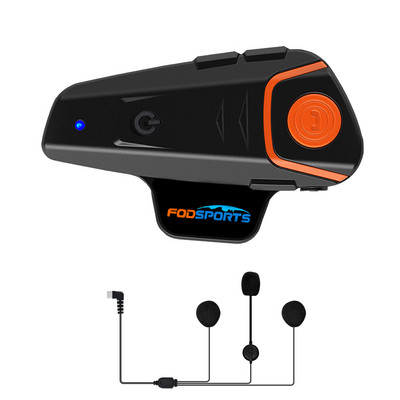 FodSports BT-S2 Pro Vízálló Interphone 1000M Motorkerékpár Bluetooth sisak headset Intercom moto Intercomunicador FM rádióval