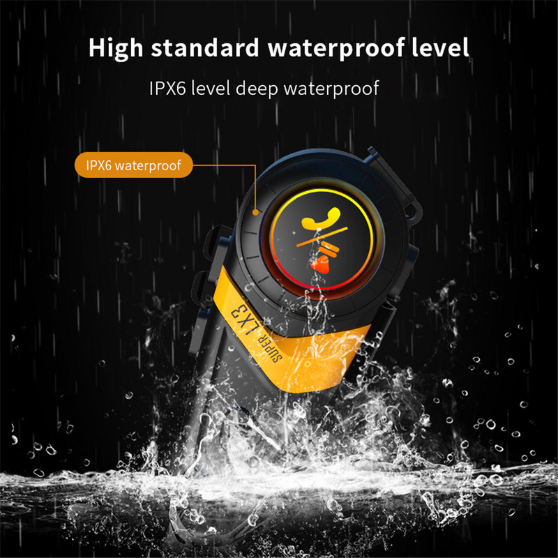 Super LX3 Fashion motorkerékpár vezeték nélküli vízálló IPX6 sisak fejhallgató Bluetooth 5.0 fejhallgató kihangosító motoros fülhallgatóhoz