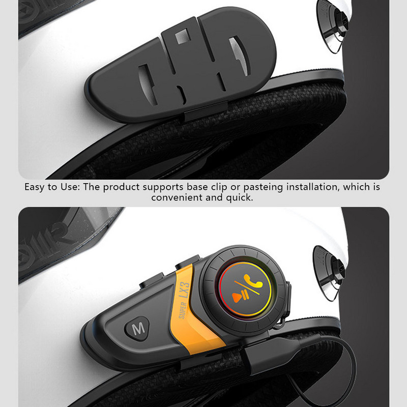 Motoros sisak BT5.0 fejhallgató vezeték nélküli lovaglás kaputelefon készlet zajcsökkentő fejhallgató vízálló kihangosított sztereó zenéhez