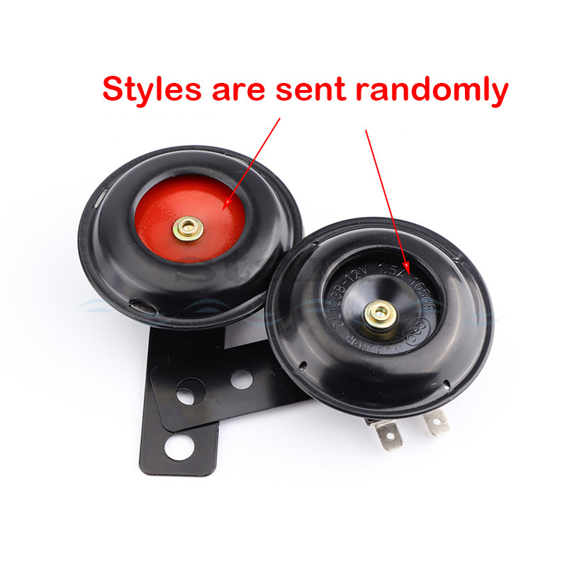 Univerzális 12 24 36 48 60 V-os motorkerékpár elektromos kürt készlet jelhangszóró vízálló kerek hangos kürt robogóhoz Moped Dirt Bike ATV