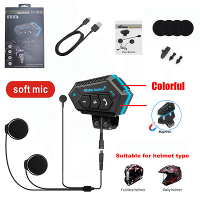 Új BT12 motoros sisak fejhallgató kihangosító készlet sztereó interferencia vízálló zenelejátszó hangszóró vezeték nélküli fülhallgató