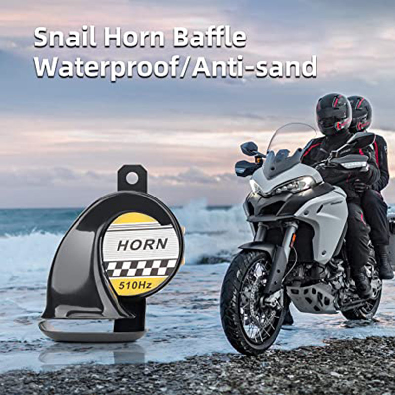 Univerzális 12V csigakürt sziréna 130DB High Tone 510HZ vízálló elektromos légkürt motorkerékpár autós robogóhoz