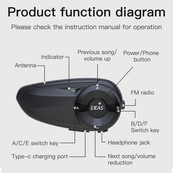 2 бр./лот EJEAS Q7 Bluetooth 5.0 Intercom Pair 7 Riders Безжични водоустойчиви Interphone слушалки Мотоциклетни слушалки Interphone