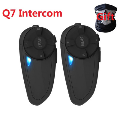 2db/tétel EJEAS Q7 Bluetooth 5.0 Intercom Pair 7 Riders Vezeték nélküli Vízálló Interphone Headsetek Motoros Headset Interphone