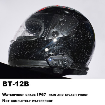BT-12B Мотоциклетна каска Слушалки Bluetooth 5.0+CSR Слушалки 2000mah Батерия Handsfree Интерком за цяла/половин лицева каска