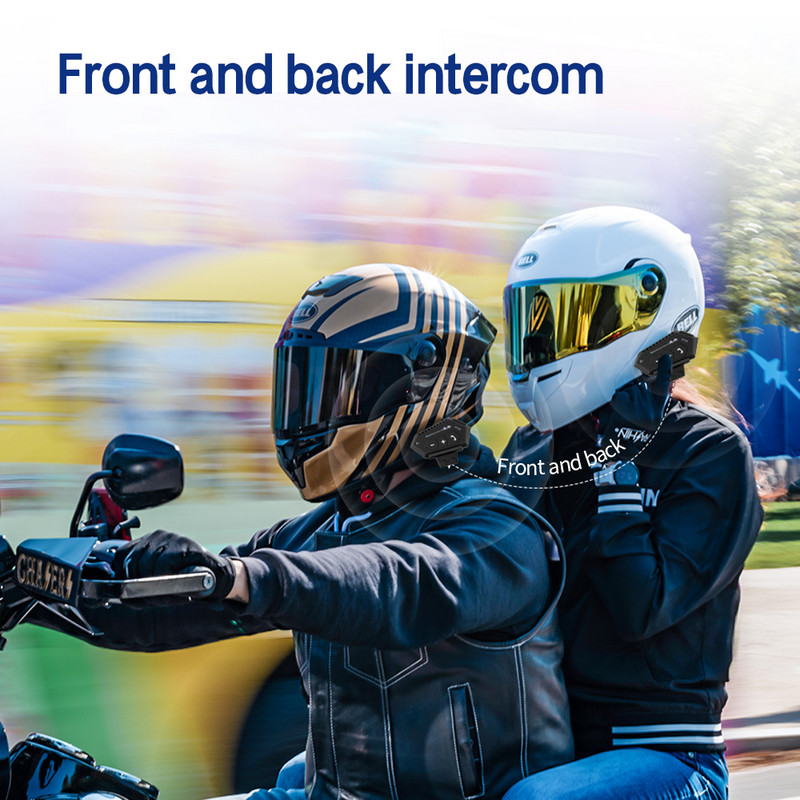 BT-12B motoros sisak fülhallgató Bluetooth 5.0+CSR fejhallgató 2000mah akkumulátoros kihangosító kaputelefon teljes/fél arcú sisakhoz