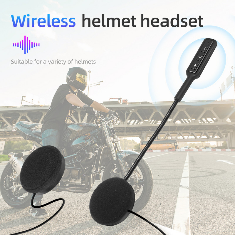 BT8 motoros sisak fejhallgató Bluetooth V5.0 vezeték nélküli fülhallgató hangszóró támogatás kihangosító hívás sztereó mikrofon hangvezérlés