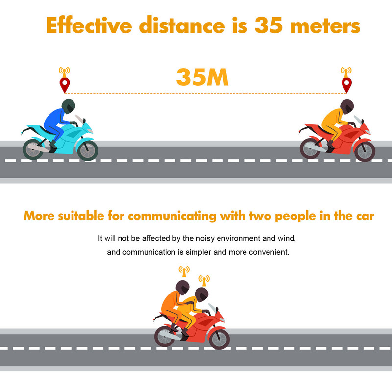 1/2szett Új V2 Bluetooth 5.0 motoros kaputelefon sisak 2 személyes 35M beszélő univerzális párosítás vízálló fülhallgató