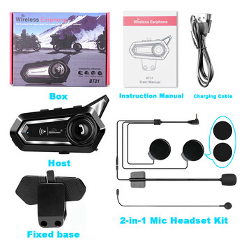 BT31 Модна мотоциклетна Bluetooth каска Слушалка Безжична водоустойчива музикална слушалка Автоматично хендсфри разговор за мото високоговорител