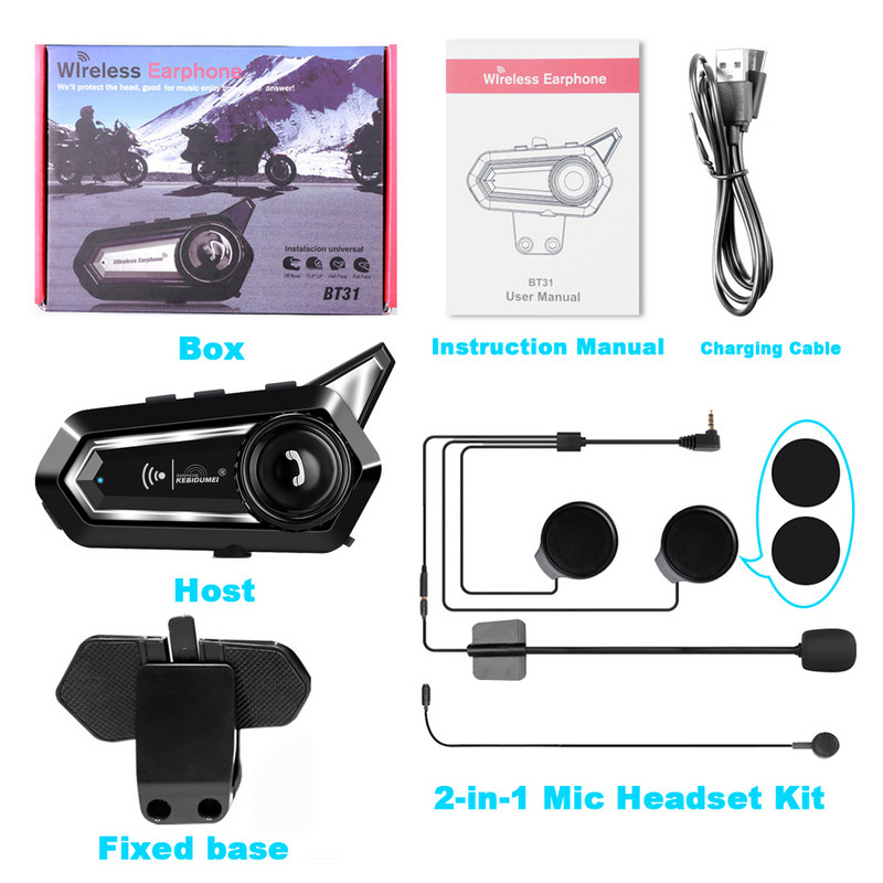 BT31 divatos motorkerékpár Bluetooth sisak fejhallgató vezeték nélküli vízálló zenei fülhallgató automatikus kihangosító hívás moto hangszóróhoz