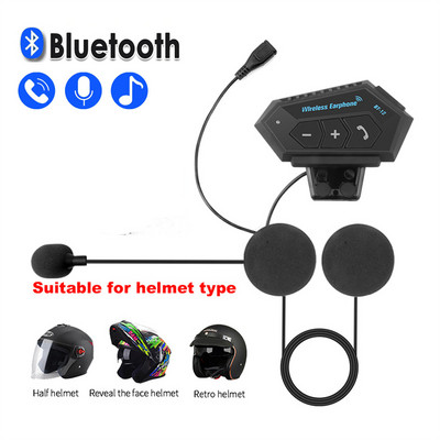 Bluetooth 5.0 sisak fejhallgató vízálló vezeték nélküli kihangosító fülhallgató beépített 500 ma akkumulátorral, hosszú készenléti állapot motorosok számára