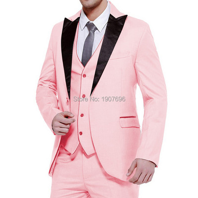 3 részes esküvői szmoking vőfélyeknek, csúcsos hajtóka karcsú szabású férfi öltöny szett kabát nadrággal Mellény Új divatos ruhák
