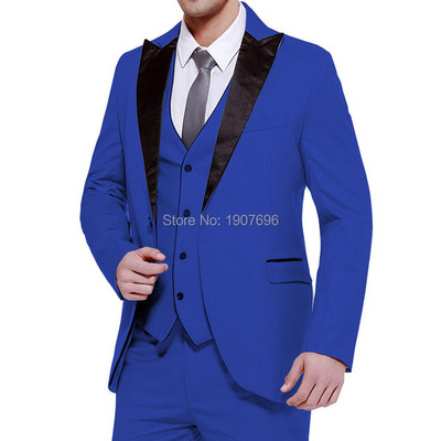 3 részes esküvői szmoking vőfélyeknek, csúcsos hajtóka karcsú szabású férfi öltöny szett kabát nadrággal Mellény Új divatos ruhák