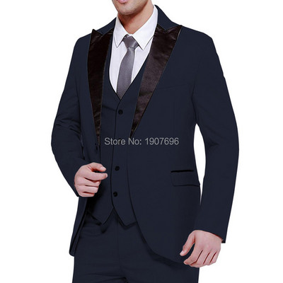 3 részes esküvői szmoking vőfélyeknek, csúcsos hajtóka karcsú szabású férfi öltöny szett kabát nadrággal Mellény Új divatos ruhák