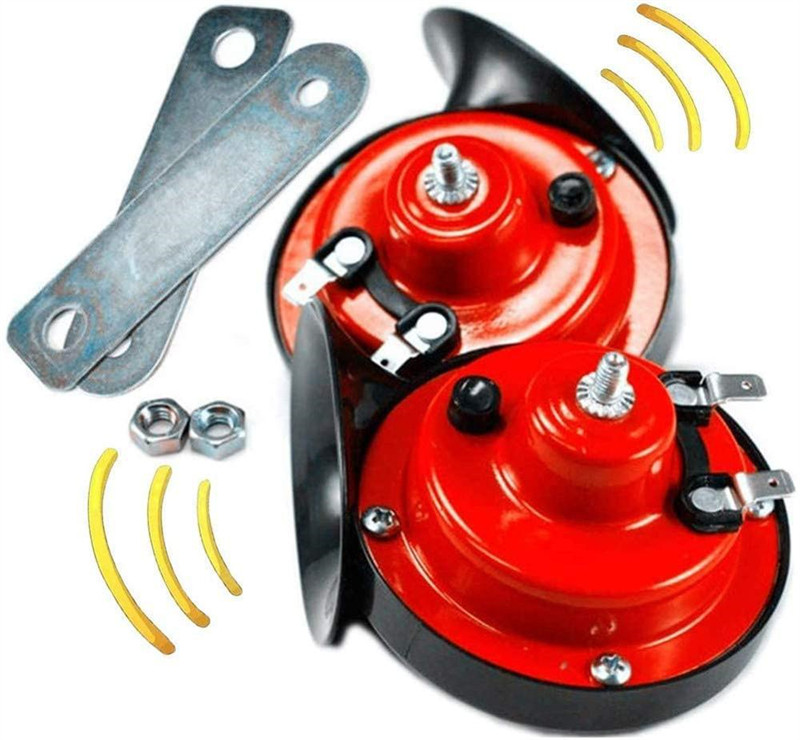 2 DB 300DB Hangos elektromos csiga légkürt autós légkürt 12V trombita szupervonat kürt teherautó autó csónak motorkerékpár jármű kürtje