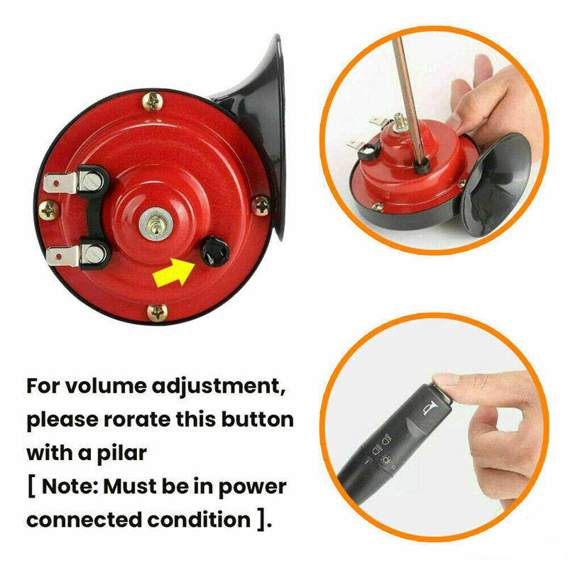 2 DB 300DB Hangos elektromos csiga légkürt autós légkürt 12V trombita szupervonat kürt teherautó autó csónak motorkerékpár jármű kürtje